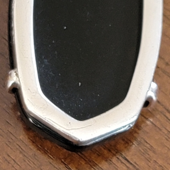 Kendra Scott Esme Earrings Black Silver Tone #860 - Picture 9 of 9